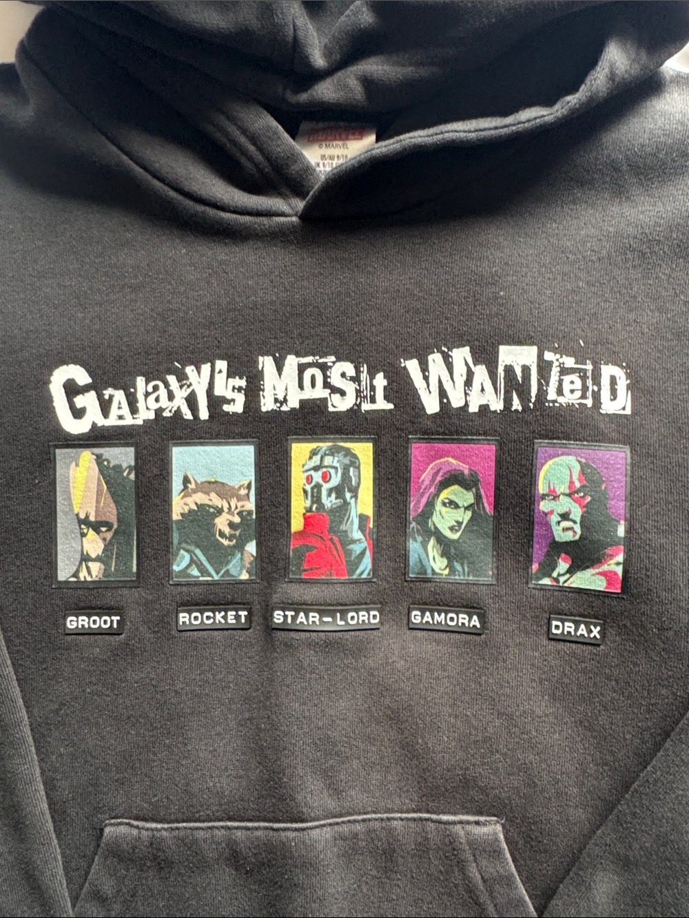 Galaxy's Most Wanted Black Graphic Hoodie - Boys 9/10 - Picture 2 of 3